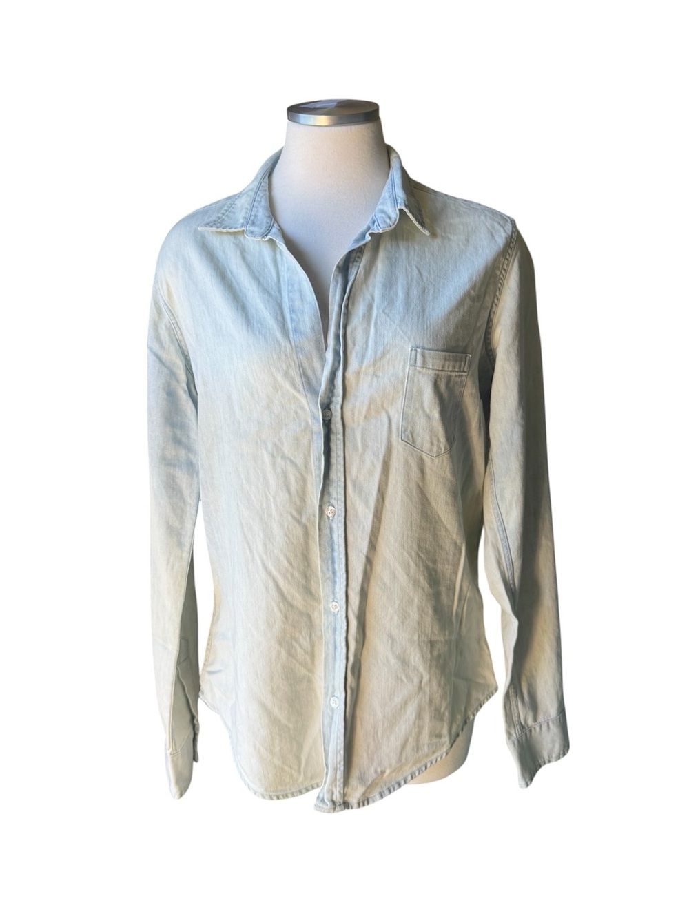 Frank & Eileen Pale Blue Washed Denim Button-Down Shirt